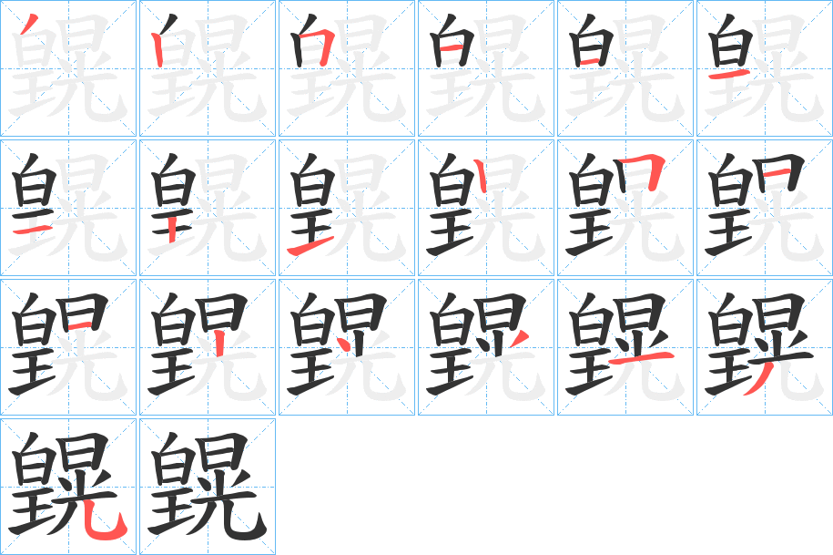 皩的笔顺分步演示